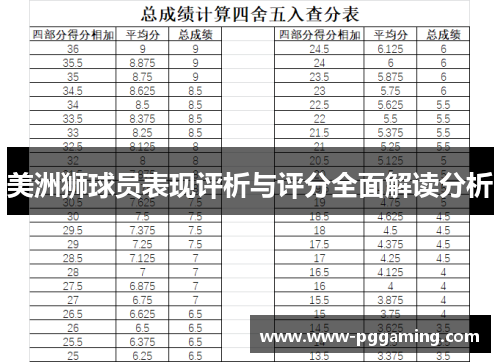 美洲狮球员表现评析与评分全面解读分析